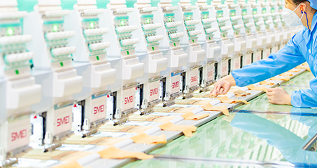 Production line for plush toys