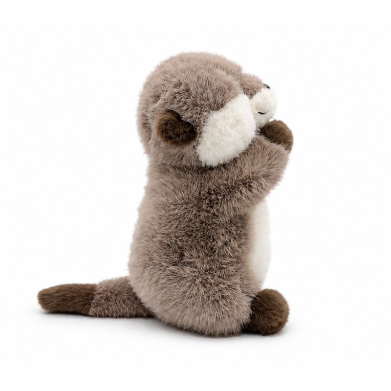 Brown Otter Plush Toy with Cream Belly and Long Tail