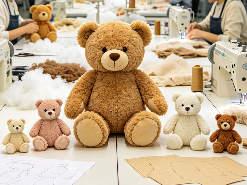 Classic teddy bear manufacturing process