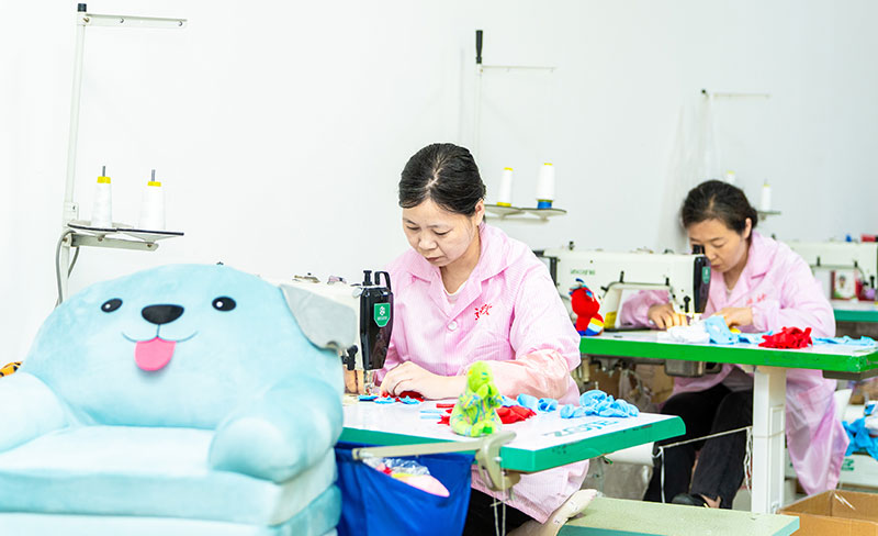 Proofing and sewing for custom dinosaur plush toys