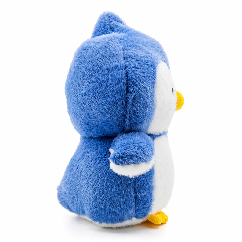 Cute Blue Penguin Plush Toy with White Belly and Yellow Feet for Kids Gifts