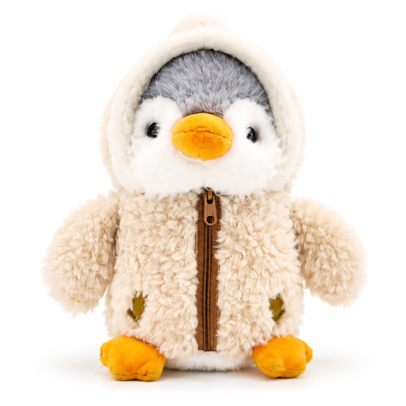 Cute Baby Penguin Plush Toy in Hooded Jumpsuit for Kids Gifts Stuffed Animal Toy