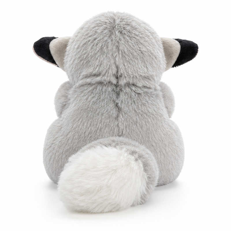 Gray Lemur Plush Toy with Pink Ears and White Tail Children Gift Cute Stuffed Animal Toy