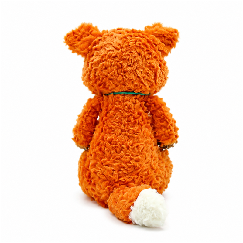 Orange Curly Fox Plush Toy with White Tail Children Gift Cute Stuffed Animal Toy