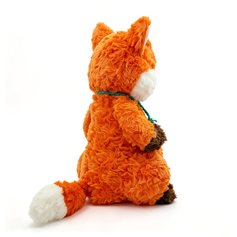 Orange Curly Fox Plush Toy with White Tail Children Gift Cute Stuffed Animal Toy
