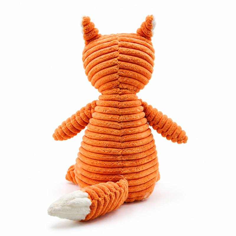 Orange Corduroy Fox Plush Toy for Kids Gifts Cute Doll Stuffed Animal Toys