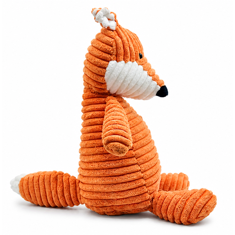 Orange Corduroy Fox Plush Toy for Kids Gifts Cute Doll Stuffed Animal Toys