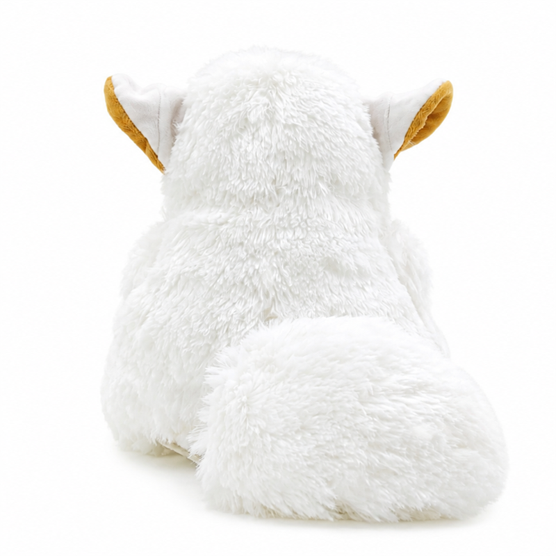 White Lemur Plush Toy with Golden Ears and Feet for Gifts Cute Stuffed Animal
