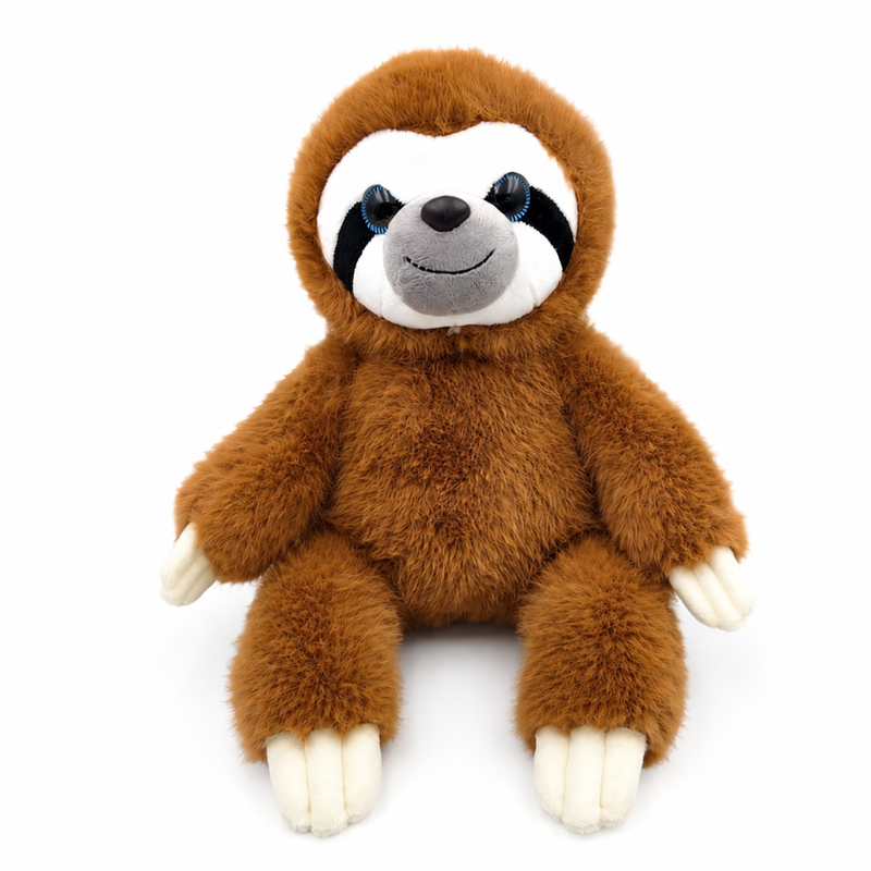 Brown Sloth Plush Toy with White Face and Long Arms Children Gift Cute Stuffed Animal Doll