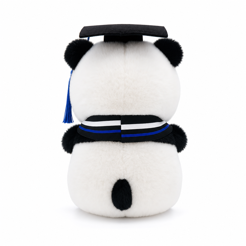 Graduation Panda Plush Toy with Academic Cap and Diploma Scroll Children Gift Cute Stuffed Animal Toy