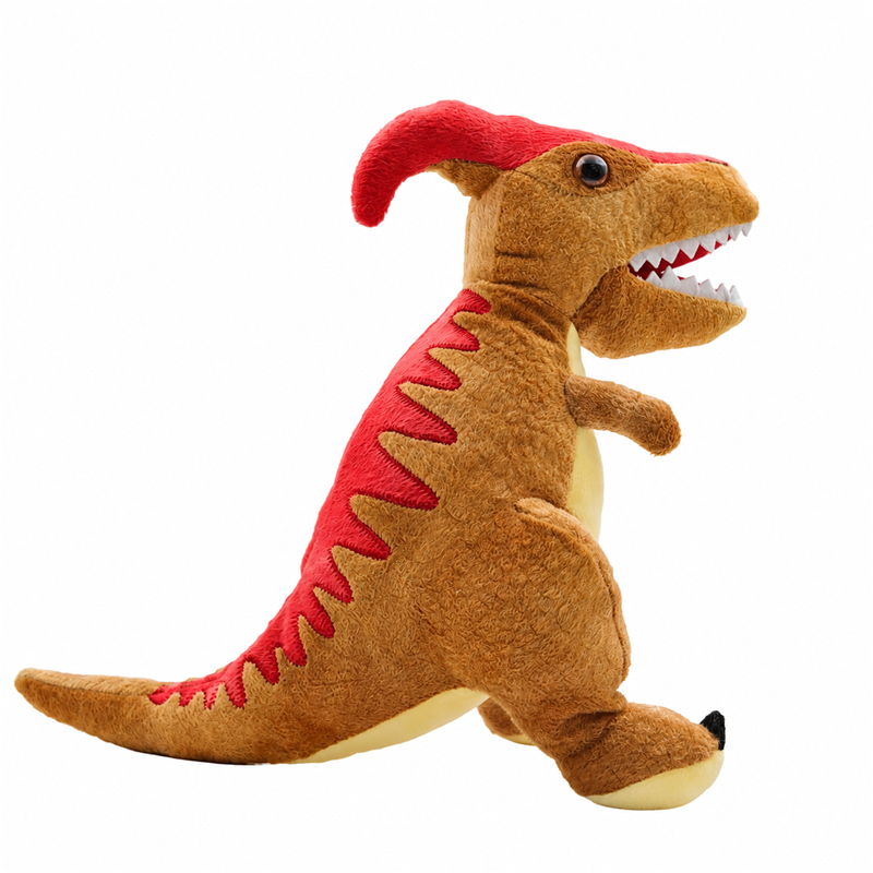 Orange T Rex Dinosaur Plush Toy with Red Back Spikes Children Gift Cute Stuffed Animal Doll