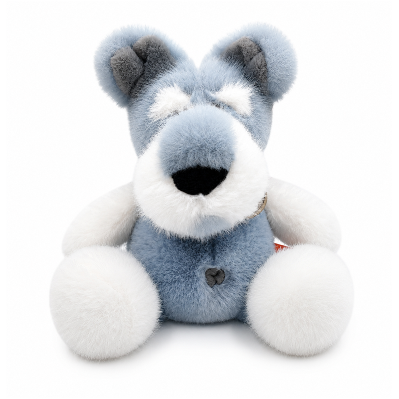 Blue Gray Mouse Plush Keychain