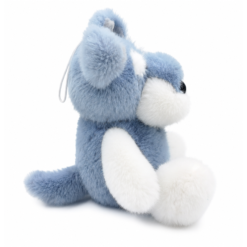 Blue Gray Mouse Plush Keychain with White Belly Children Gift Cute Stuffed Animal Charm