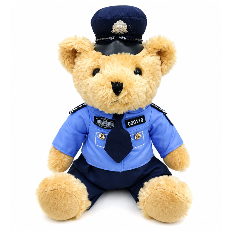 Blue Police Uniform Teddy Bear Plush Toy