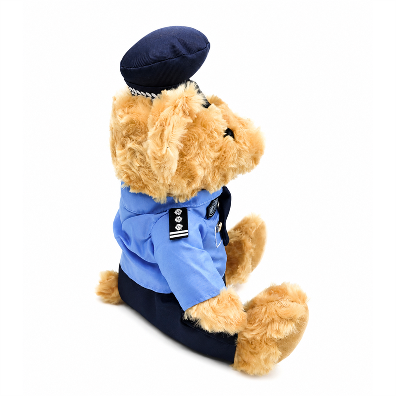 Blue Police Uniform Teddy Bear Plush Toy Officer Outfit Children Gift Cute Stuffed Animal Doll