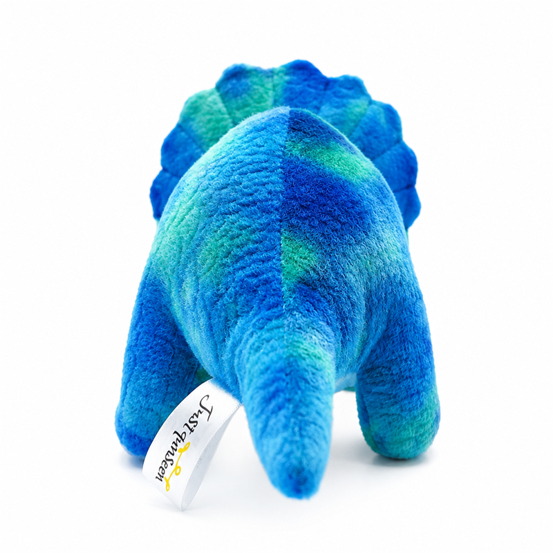 Blue Triceratops Dinosaur Plush Toy with White Horns Children Gift Cute Stuffed Animal Doll