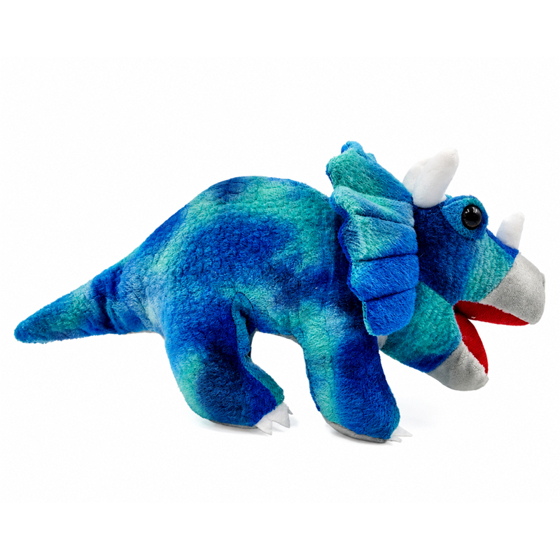 Blue Triceratops Dinosaur Plush Toy with White Horns Children Gift Cute Stuffed Animal Doll