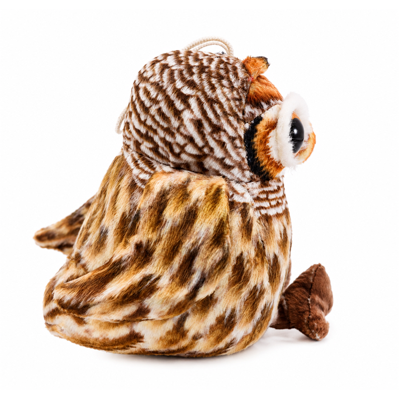 Brown Owl Plush Toy with Feather Pattern Baby Gift Cute Stuffed Animal Doll