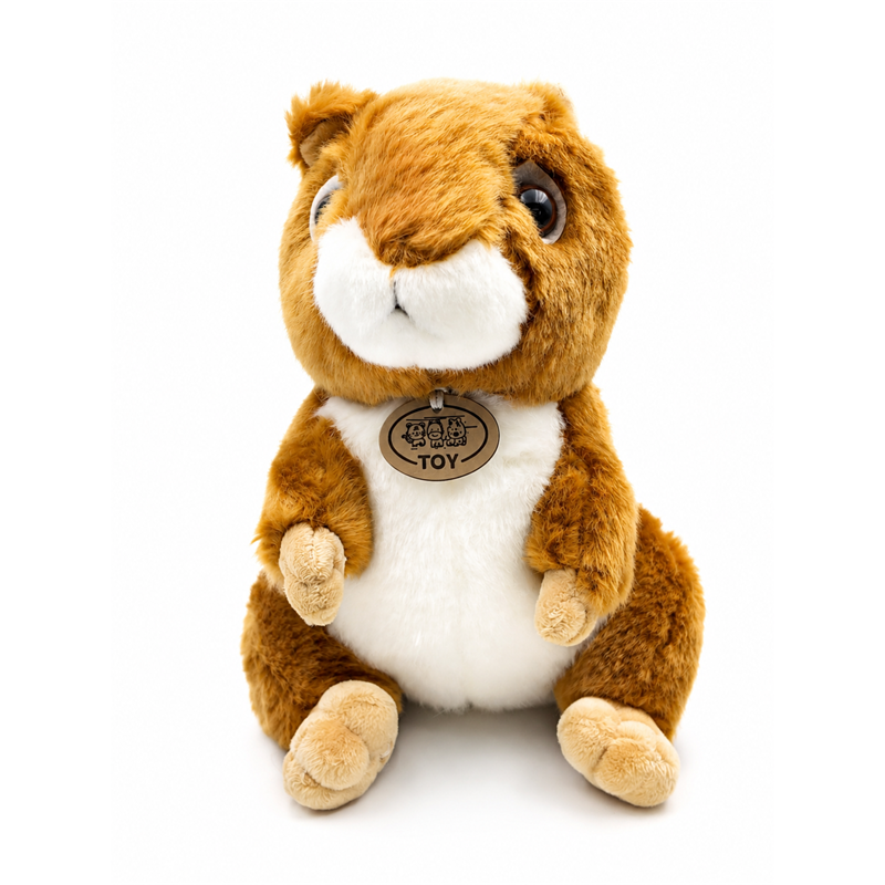 Brown Squirrel Plush Toy with Fluffy Tail Children Gift Cute Stuffed Animal Doll