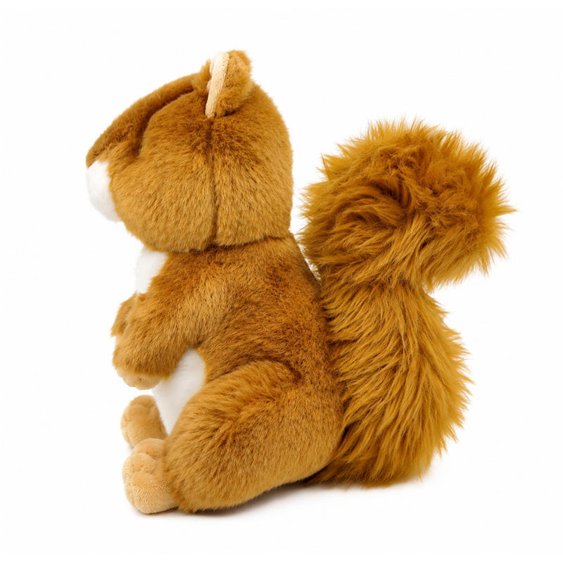 Brown Squirrel Plush Toy with Fluffy Tail Children Gift Cute Stuffed Animal Doll
