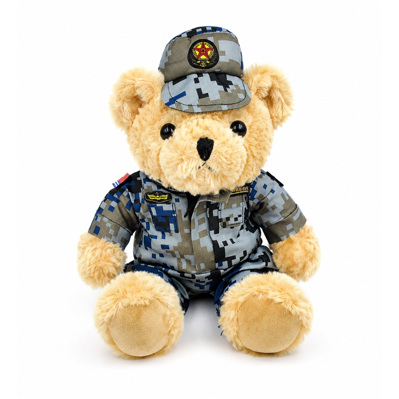 Camouflage Uniform Teddy Bear Plush Toy Military Outfit Children Gift Cute Stuffed Animal Doll