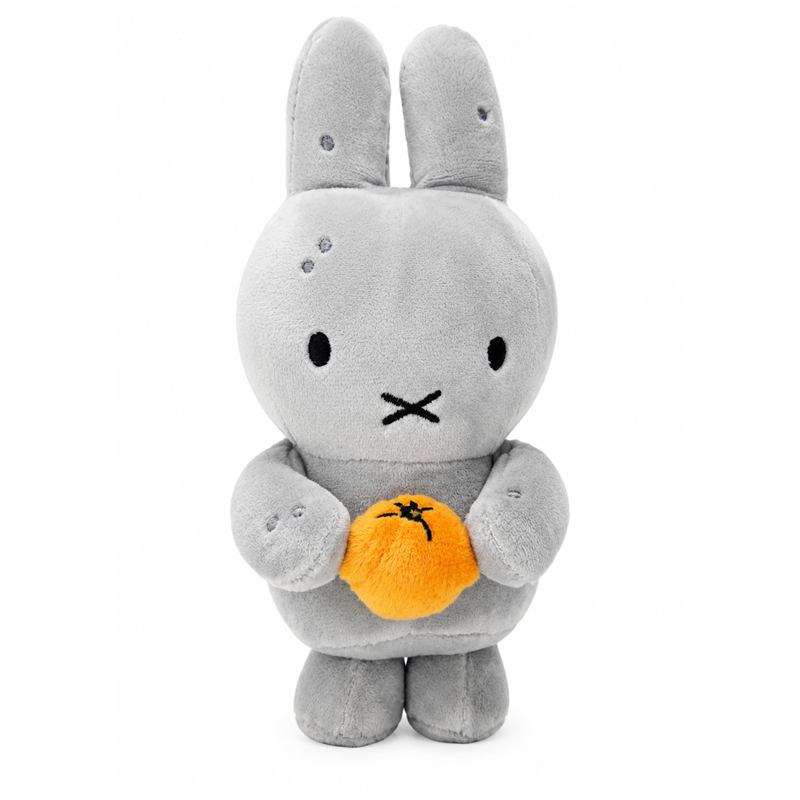 Gray Bunny Plush Keychain with Orange Carrot Baby Gift Cute Stuffed Animal Doll