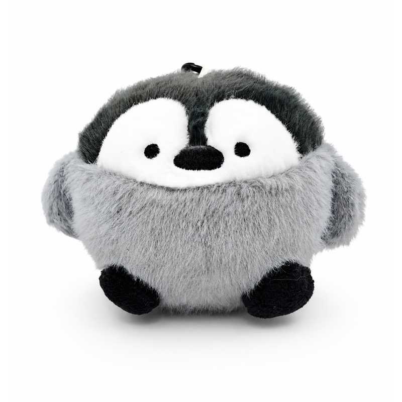 Gray Penguin Plush Keychain with Wrist Strap Children Gift Cute Stuffed Animal Charm