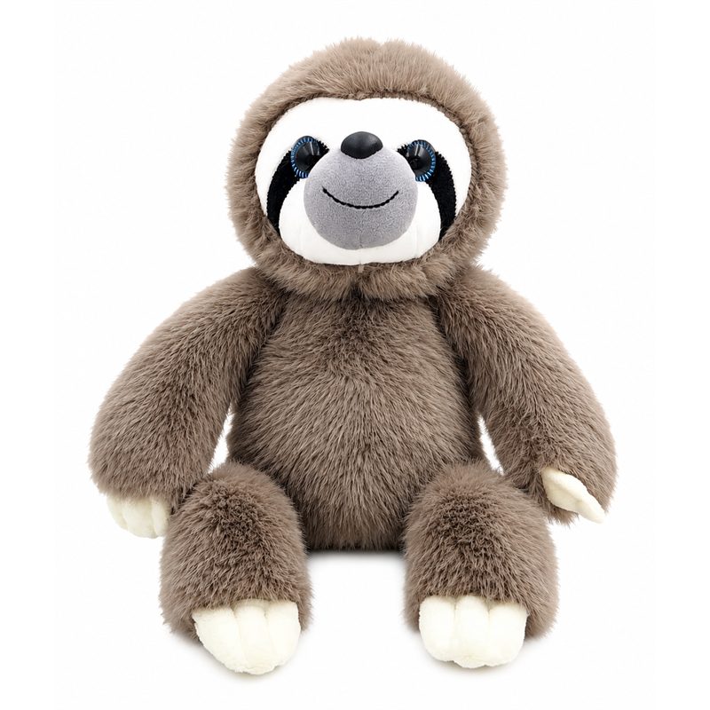 Gray Sloth Plush Toy with White Face and Long Arms Baby Gift Cute Stuffed Animal Doll