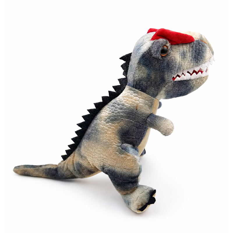 Gray T Rex Dinosaur Plush Toy with Red Crest Children Gift Cute Stuffed Animal Doll