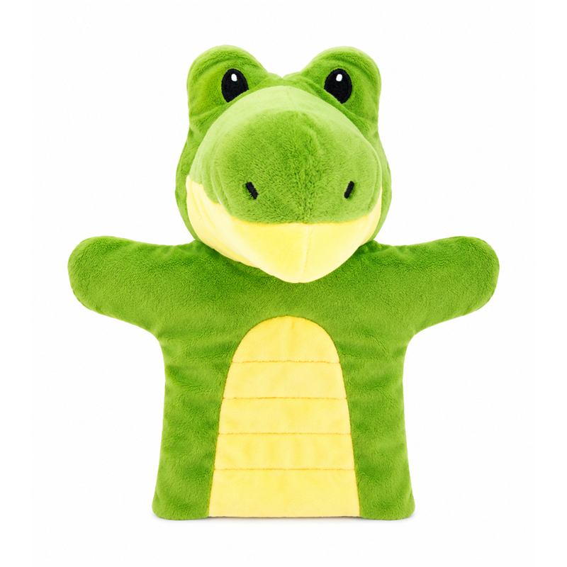 Green Crocodile Plush Hand Puppet Children Gift Cute Stuffed Animal Role Play Toy