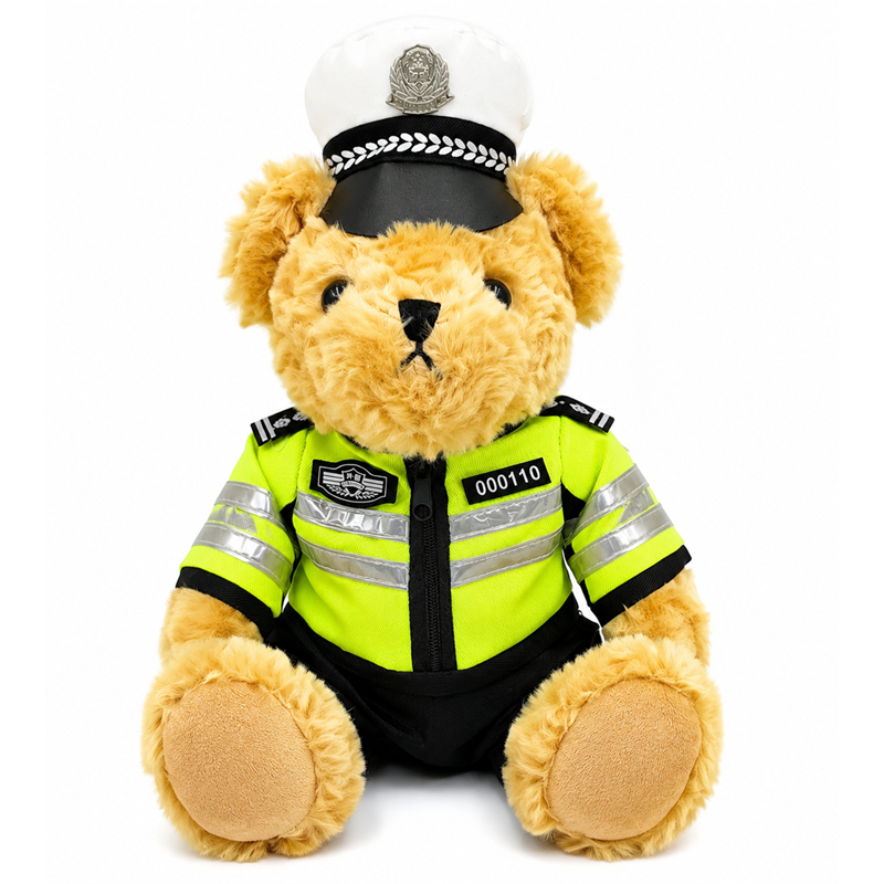 High Visibility Police Uniform Teddy Bear Plush Toy