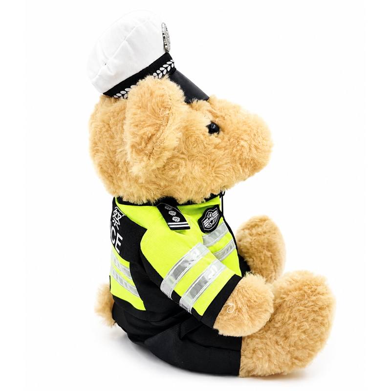 High Visibility Police Uniform Teddy Bear Plush Toy Children Gift Cute Stuffed Animal Doll