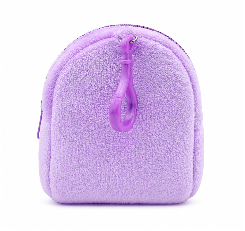 Pink Bunny Plush Backpack with Blue Check Bow Baby Gift Cute Stuffed Animal Bag