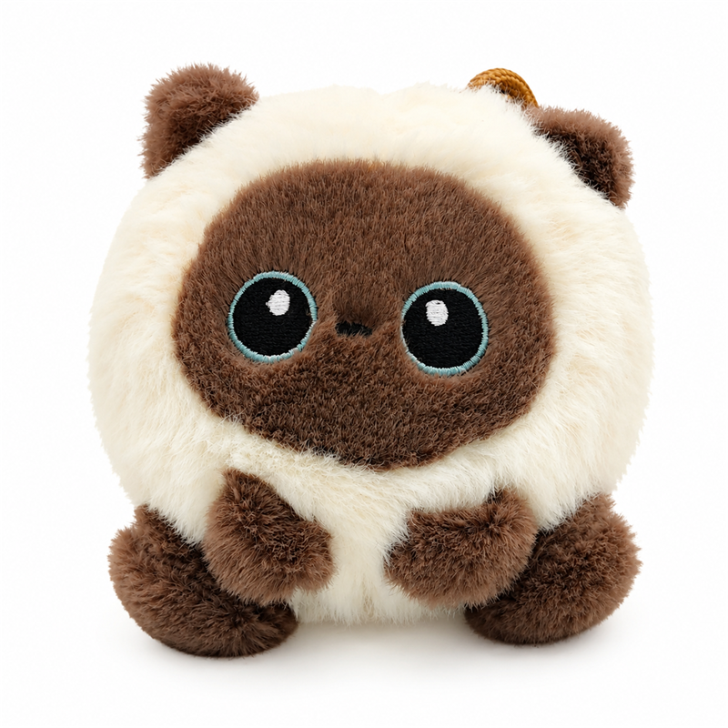 Round Panda Plush Keychain