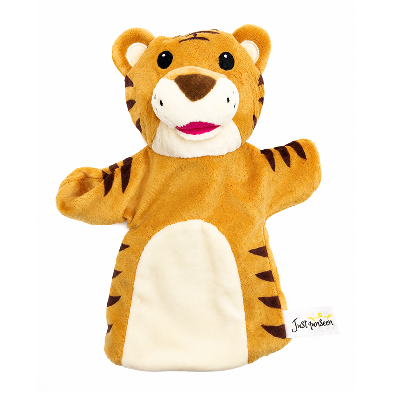 Tiger Plush Hand Puppet Children Gift Cute Stuffed Animal Role Play Toy